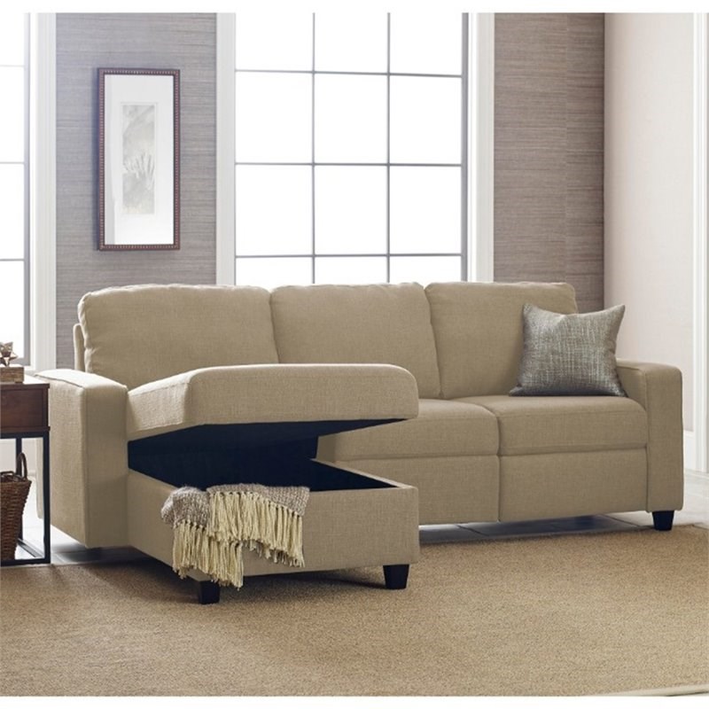 serta at home palisades left facing reclining sectional in beige