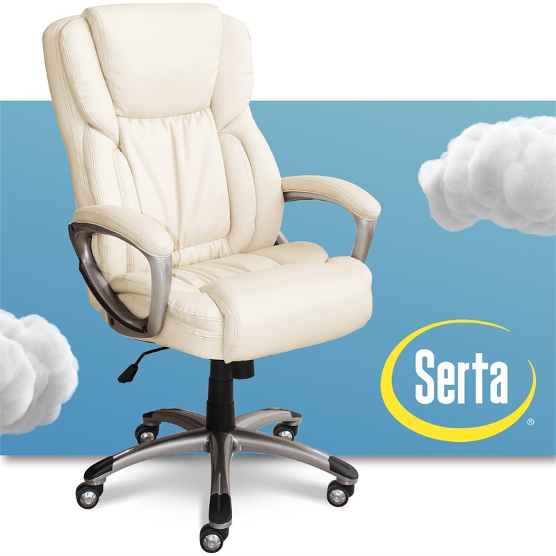 Serta at Home Works Executive Office Swivel Chair in Ivory Homesquare