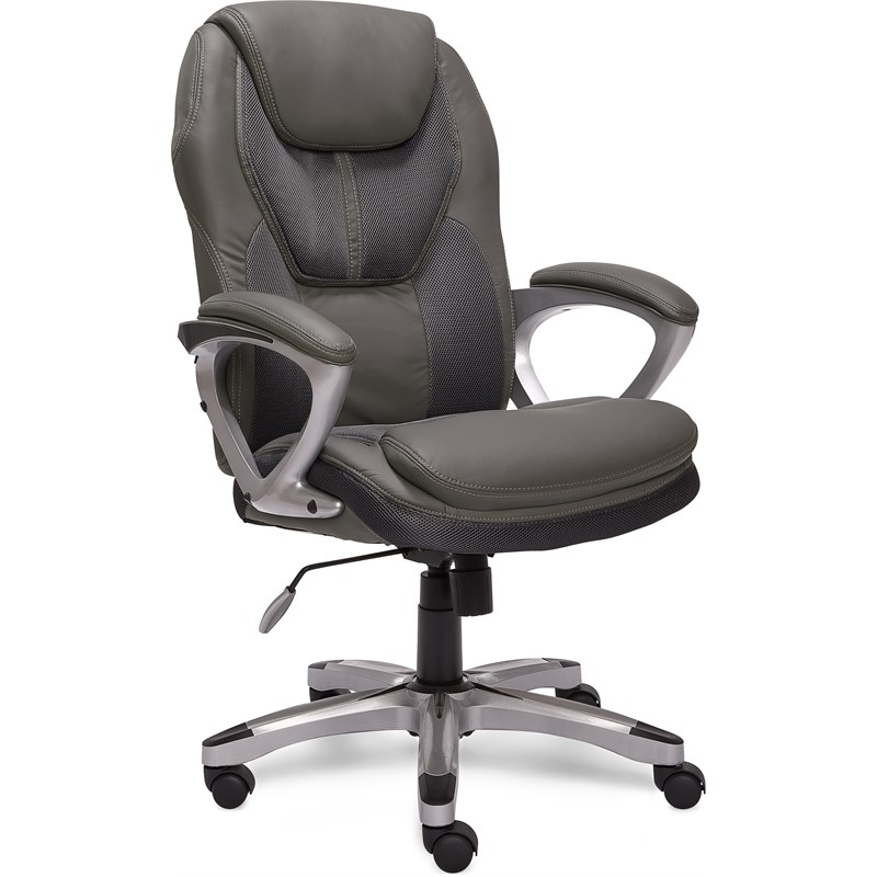 Serta Works Executive Office Chair in Mesh Light Gray Homesquare