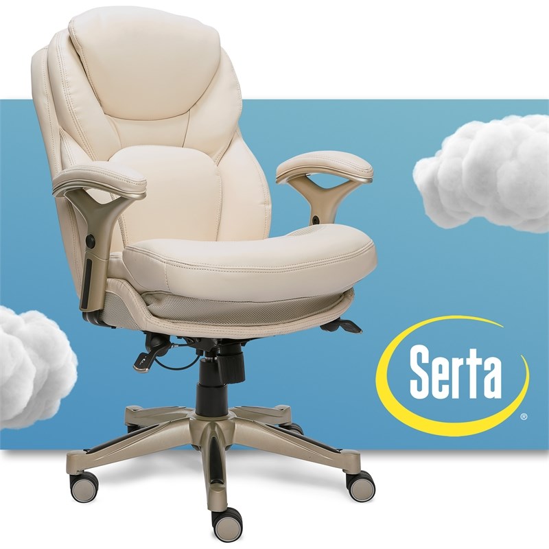 Serta Works Back In Motion Executive Office Chair In Inspired Ivory   1840308 5 L 