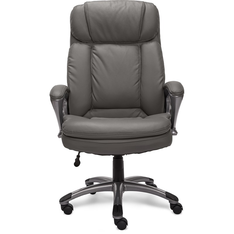 Serta Big and Tall Executive Office Chair in Gray Bonded Leather Homesquare