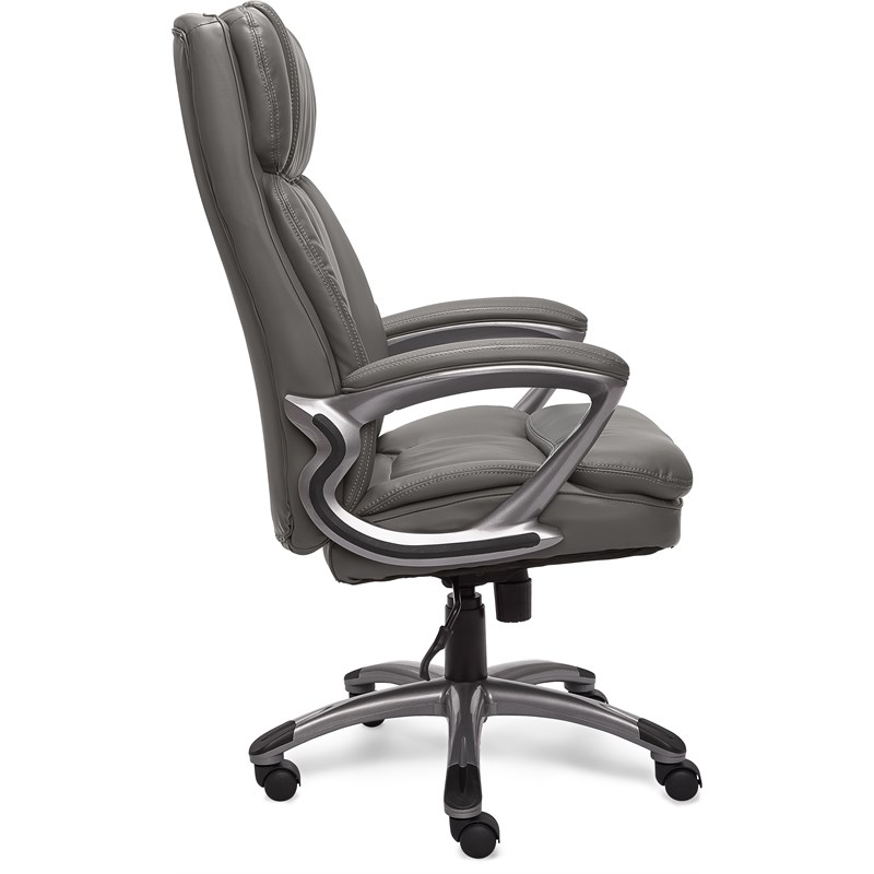 Serta Big and Tall Executive Office Chair in Gray Bonded Leather