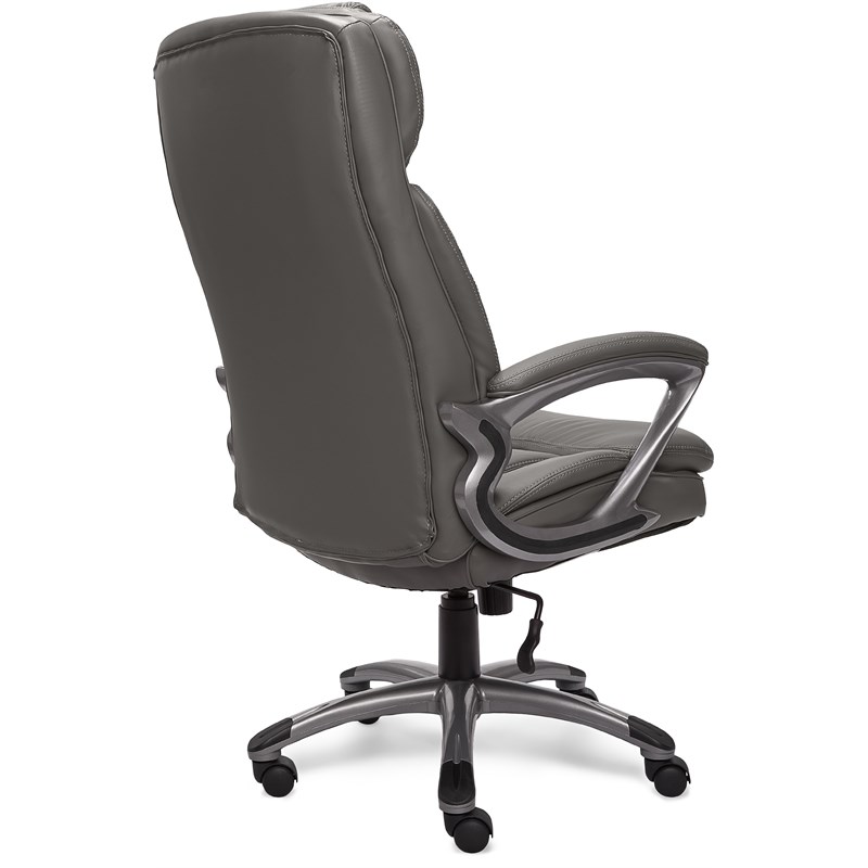 Serta Big And Tall Executive Office Chair In Gray Bonded Leather   1840961 21 L 