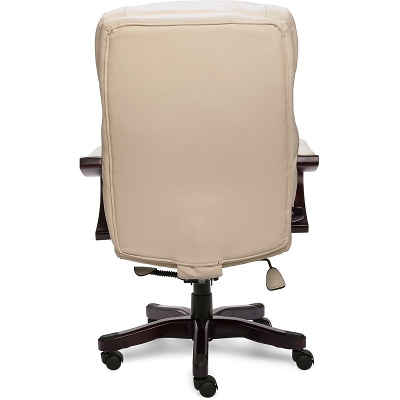serta big and tall executive office chair in ivory bonded leather chr200059