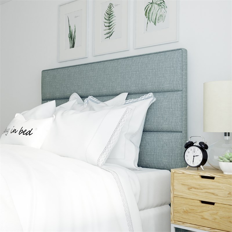 Serta Palisades King Upholstered Headboard in Light Blue Homesquare