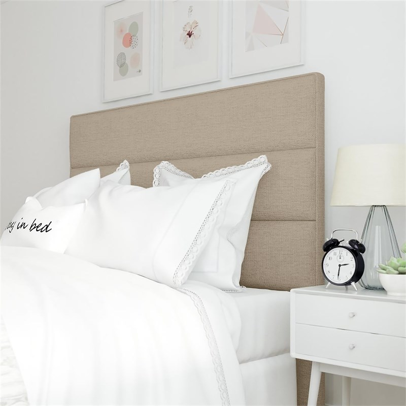 Serta Palisades King Upholstered Headboard in Soft Beige Homesquare