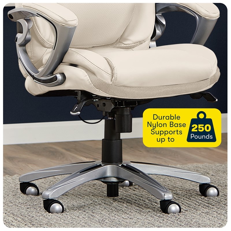 Serta Bryce Executive Office Chair with AIR Technology Cream Bonded ...