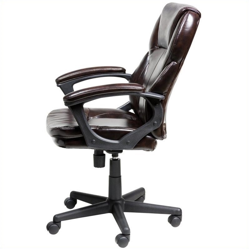 Serta Manager Office Chair in Brown Puresoft Faux Leather | Homesquare
