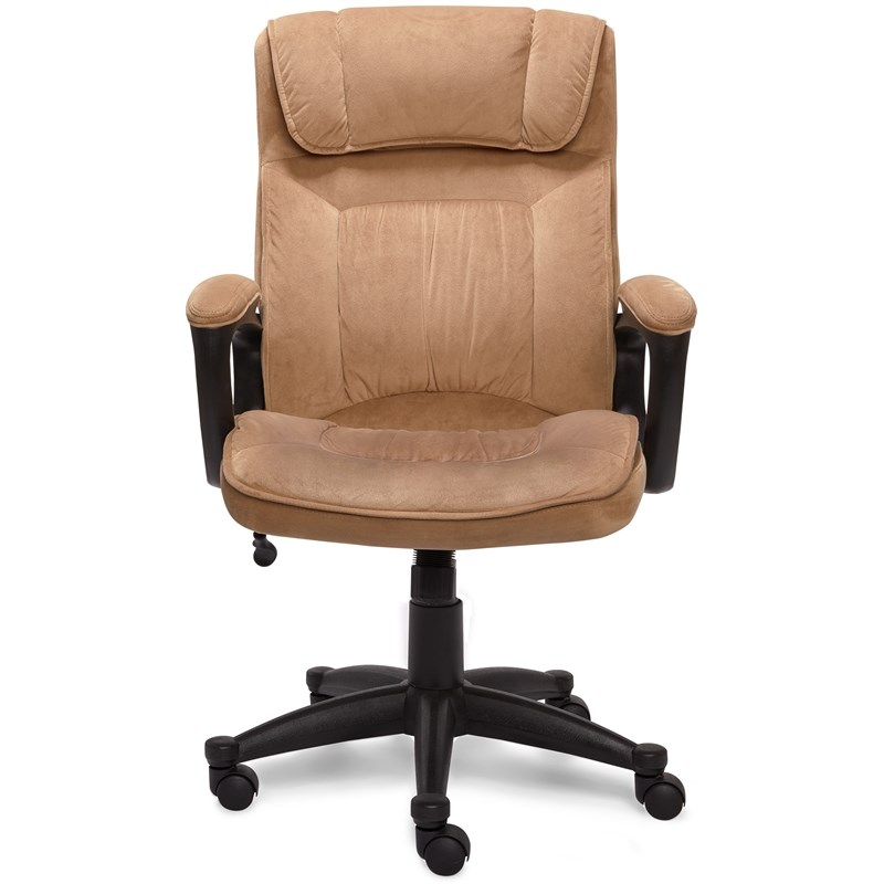 serta executive office chair in velvet coffee microfiber 43670