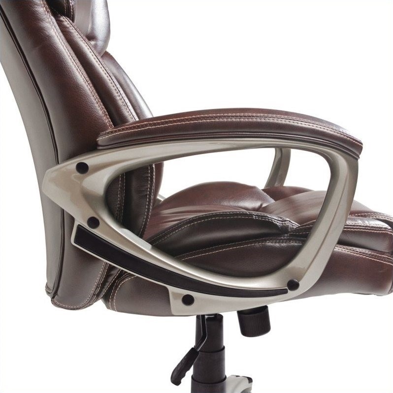 Serta Executive Office Chair in Brown Bonded Leather | Homesquare