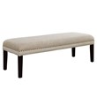 Upholstered End of Bed Bench in Linen Beige