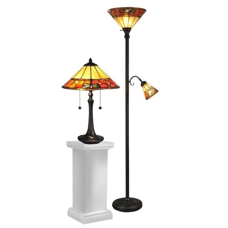 Dale Tiffany Genoa Table Lamp and Floor Lamp