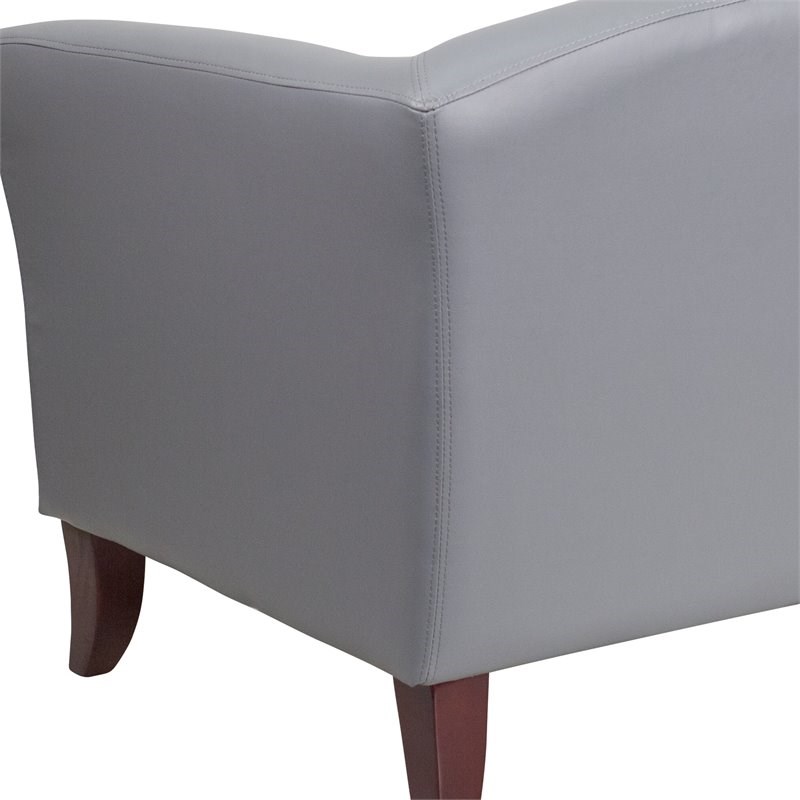 Flash Furniture Leather Reception Chair in Gray