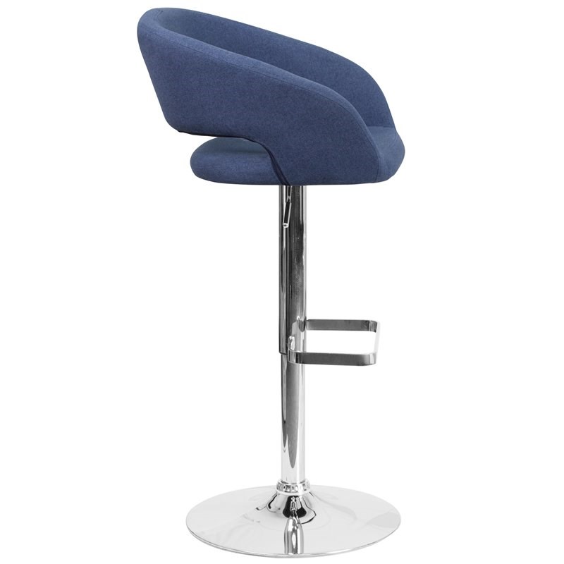 Flash Furniture Fabric Adjustable Bar Stool in Blue