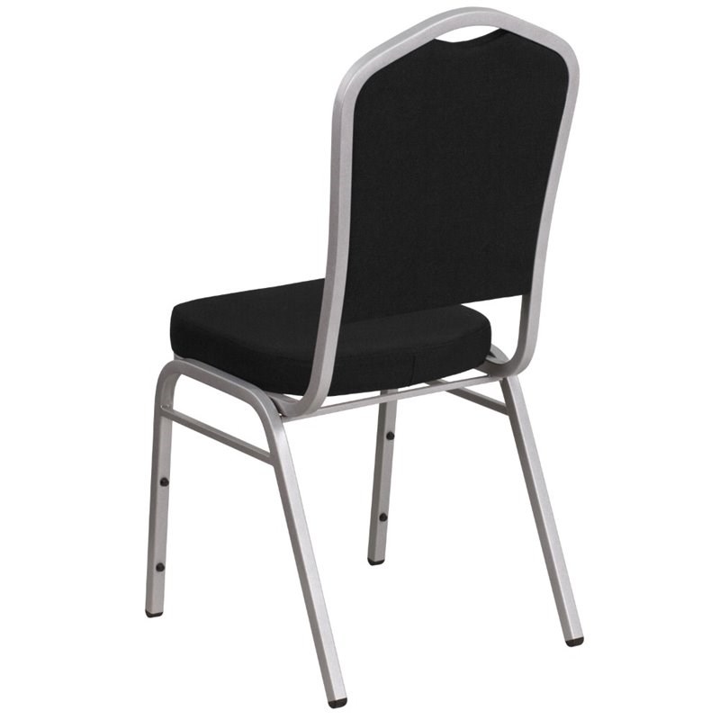Flash Furniture Fabric Banquet Stack Chair in Silver and Black
