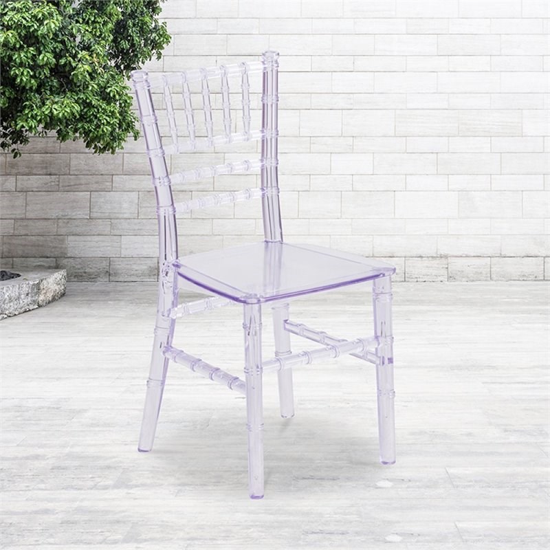 Flash Furniture Party & Event Resin Child's Chiavari Chair in Transparent Clear