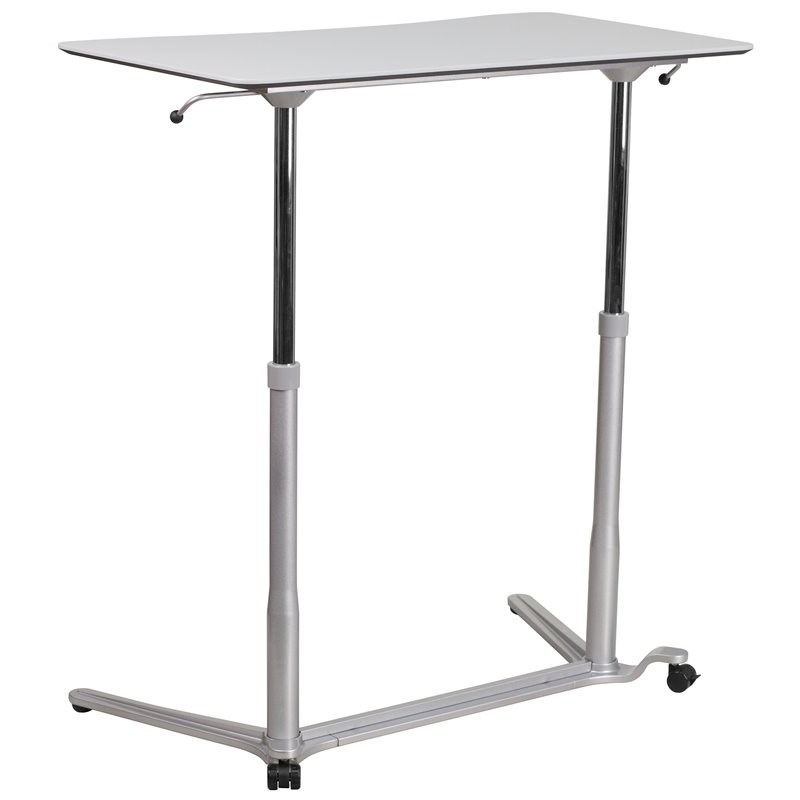 Flash Furniture Sit-Downand Stand-Up Desk In Light Gray