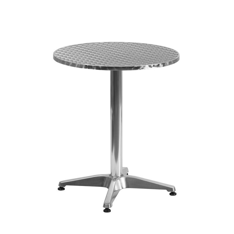 Flash Furniture 23.5Rd Aluminum Table Set-4 Ch In Beige