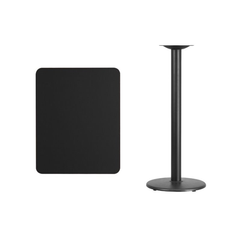 Flash Furniture 24X30 Laminate Table-Rd Base In Black
