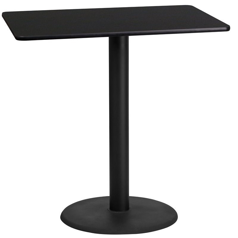 Flash Furniture 24X42 Laminate Table-Rd Base In Black