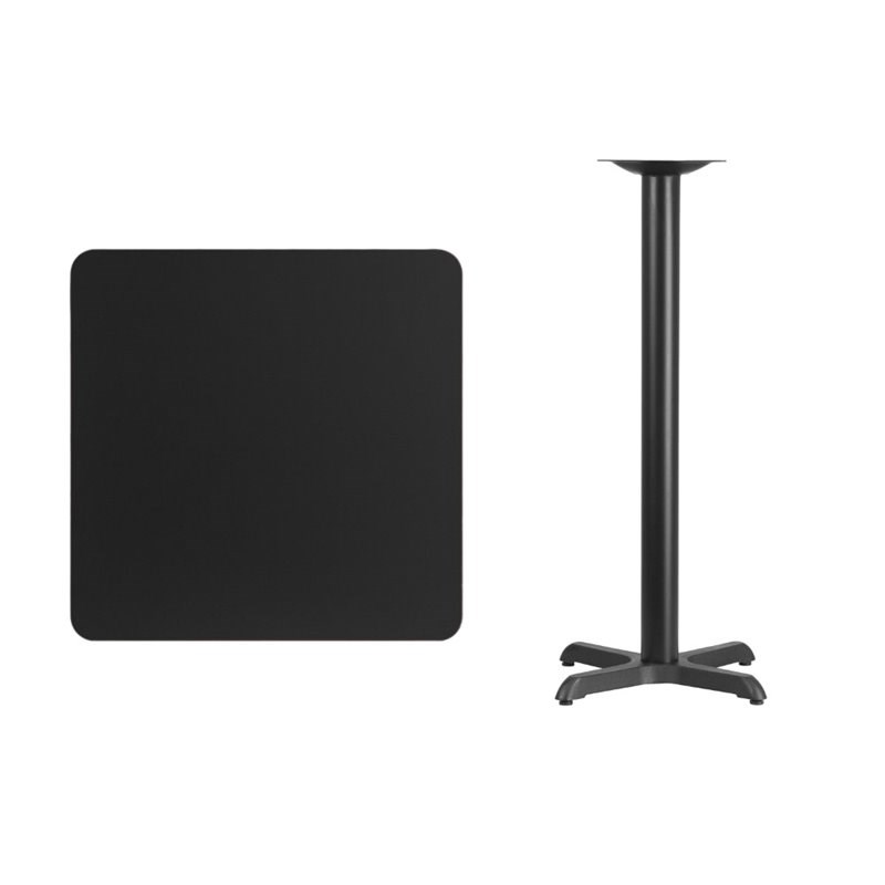 Flash Furniture 30Sq Laminate Table-X-Base In Black