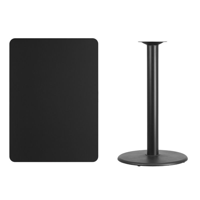 Flash Furniture 30X42 Laminate Table-Rd Base In Black