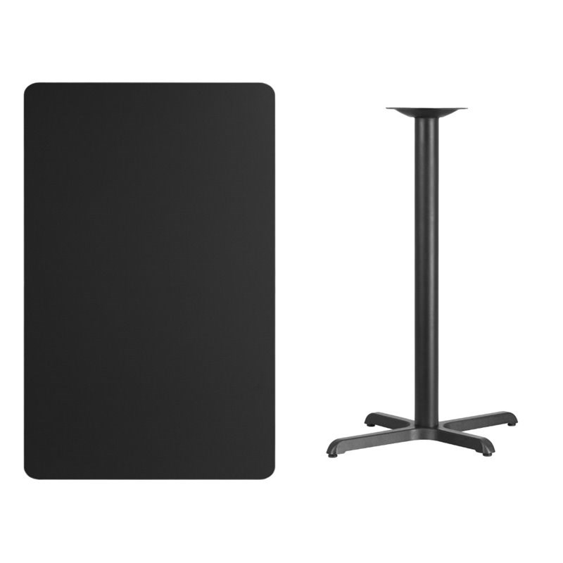 Flash Furniture 30X48 Laminate Table-X-Base In Black