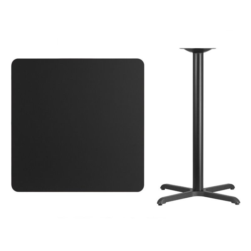 Flash Furniture 36Sq Laminate Table-X-Base In Black
