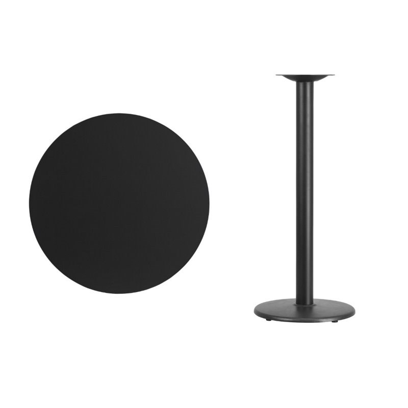 Flash Furniture 30Rd Laminate Table-Rd Base In Black