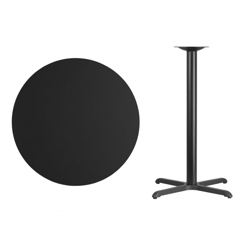 Flash Furniture 36Rd Laminate Table-X-Base In Black
