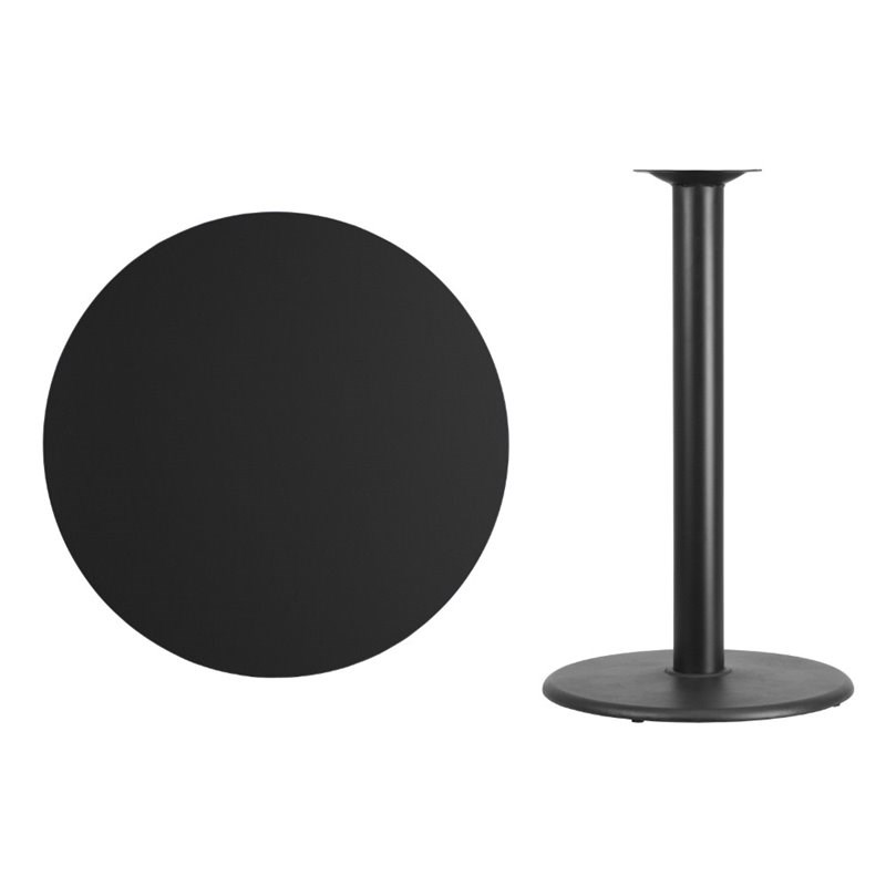 Flash Furniture 36Rd Laminate Table-Rd Base In Black
