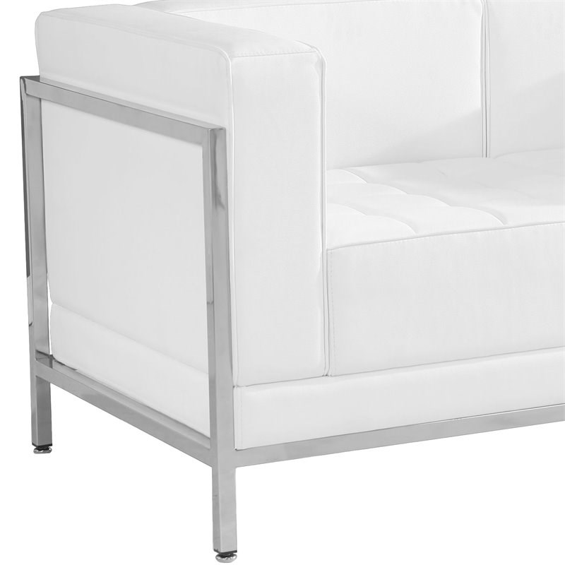 Flash Furniture Imagination Leather Reception Loveseat in White