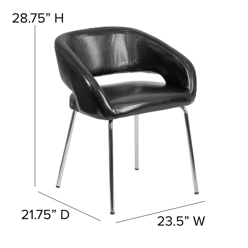 Flash Furniture Fusion Leather Chair in Black