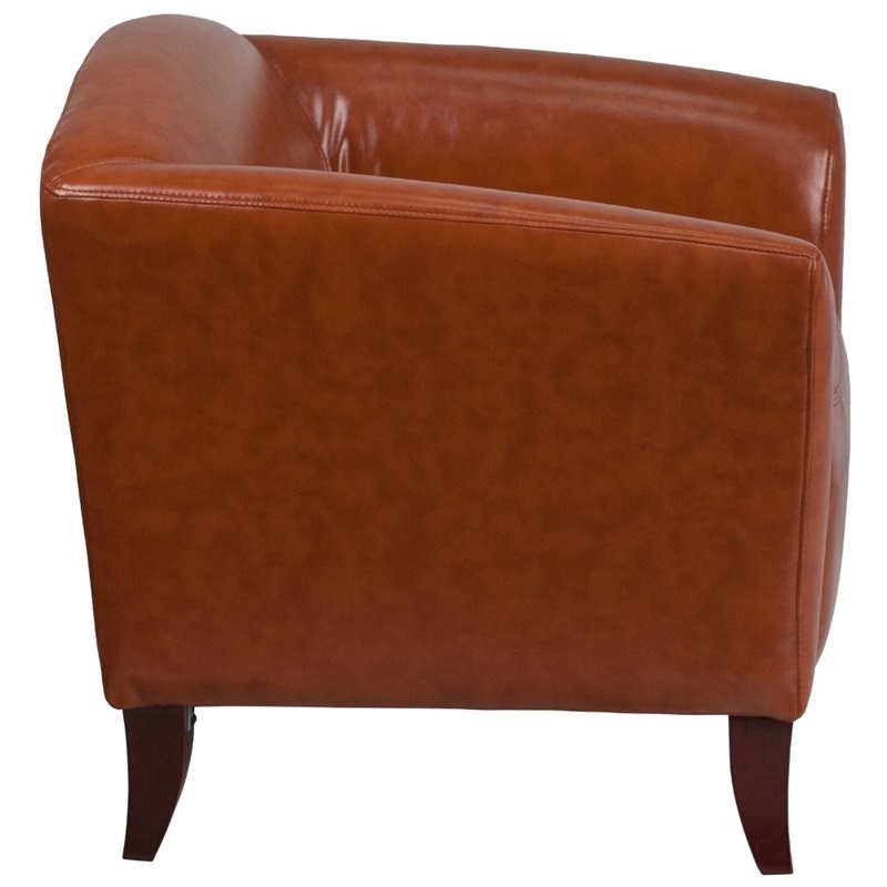 Flash Furniture Imperial Leather Reception Chair in Cognac