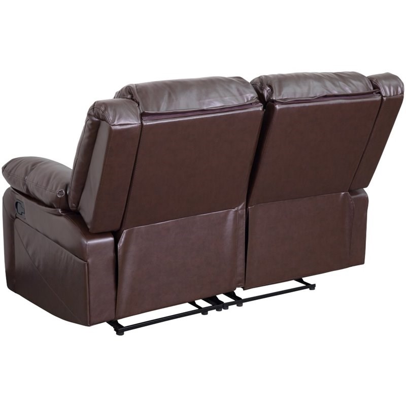 flash furniture harmony leather reclining loveseat in brown bt70597