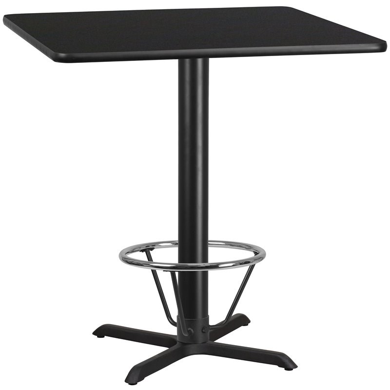 Flash Furniture 42Sq Laminate Table-X-Base In Black