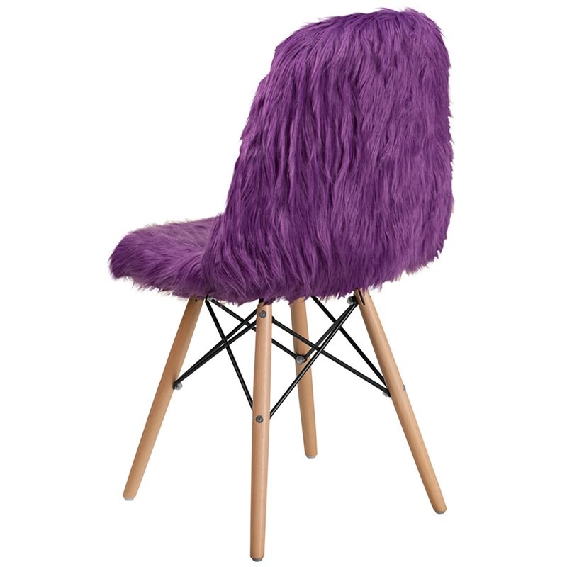 Flash Furniture Shaggy Dog Accent Chair In Purple