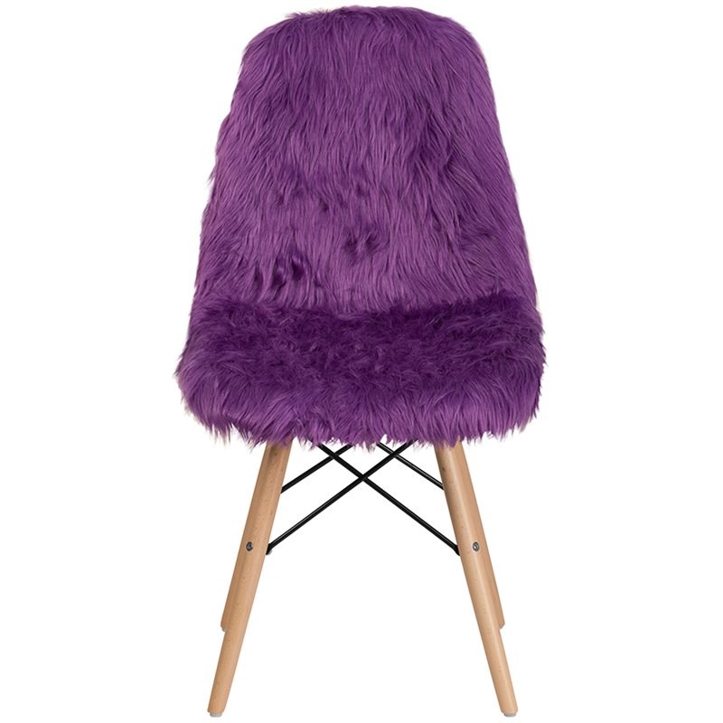 Flash Furniture Shaggy Dog Accent Chair In Purple