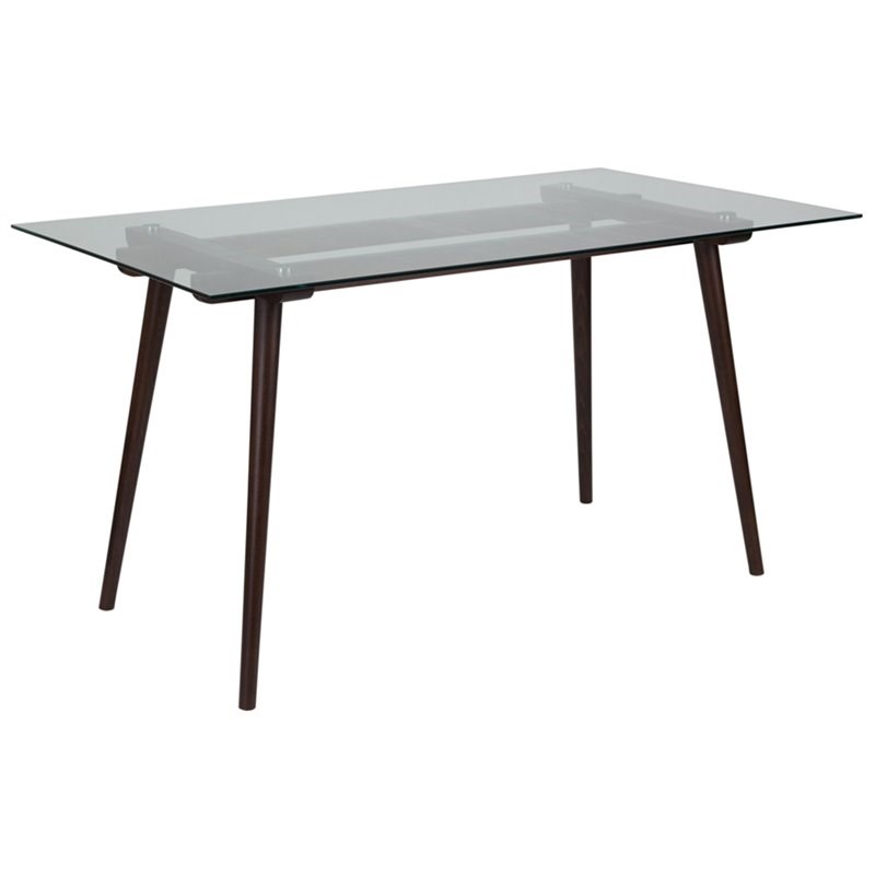 Flash Furniture Meriden Glass Top Dining Table in Espresso