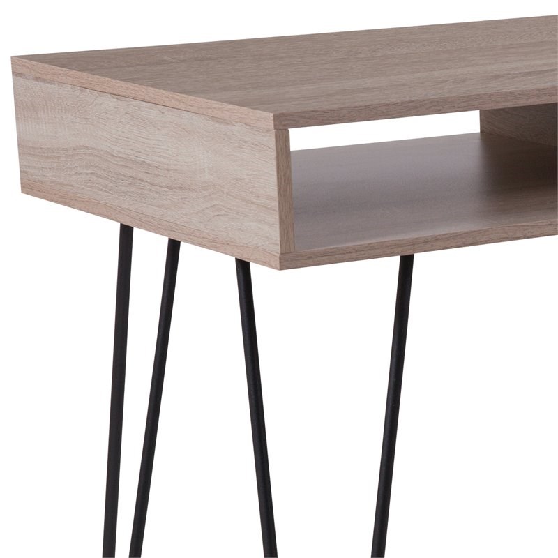 Flash Furniture Franklin Wooden Writing Desk with Hairpin Legs in Oak