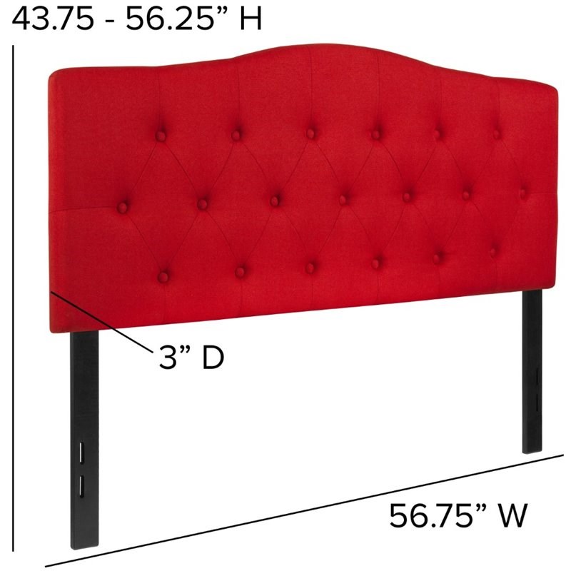 Flash Furniture Cambridge Tufted Full Panel Headboard in Red