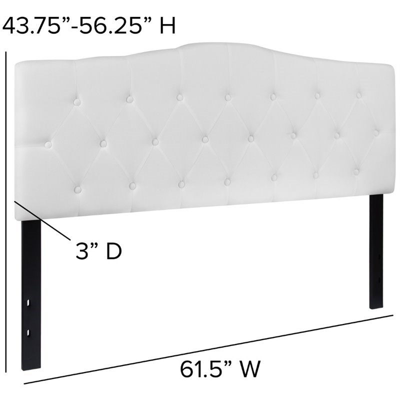 Flash Furniture Cambridge Tufted Queen Panel Headboard in White