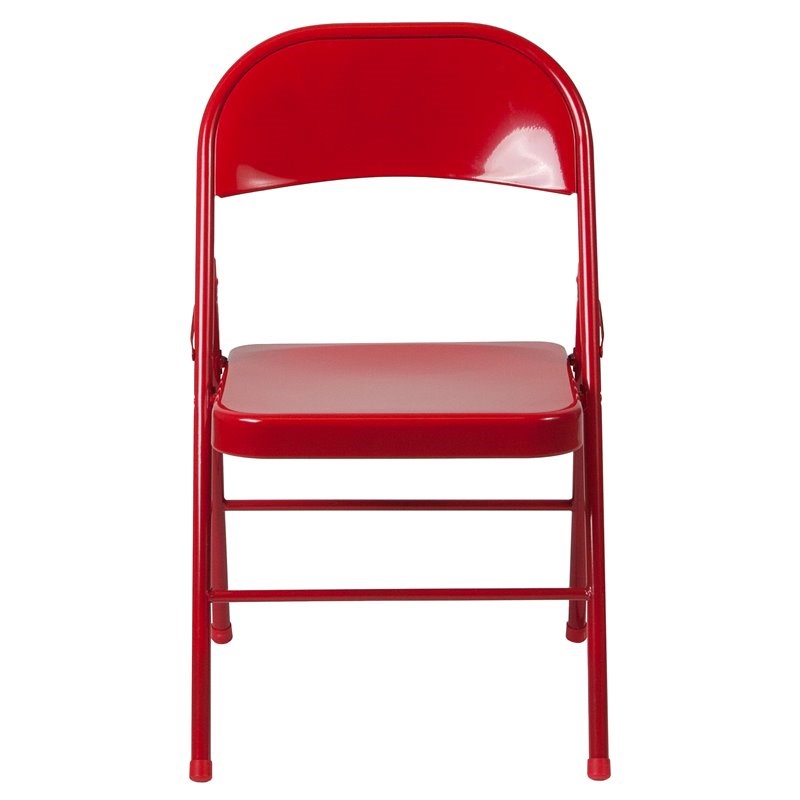 Flash Furniture Hercules Metal Folding Chair in Red