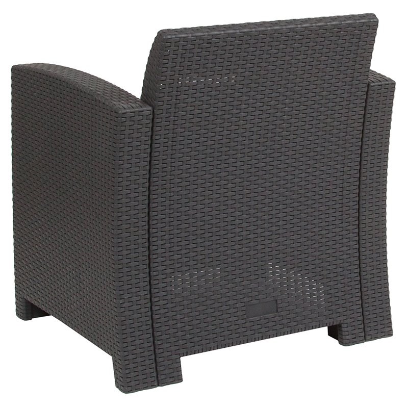 Flash Furniture Wicker Patio Chair in Dark Gray