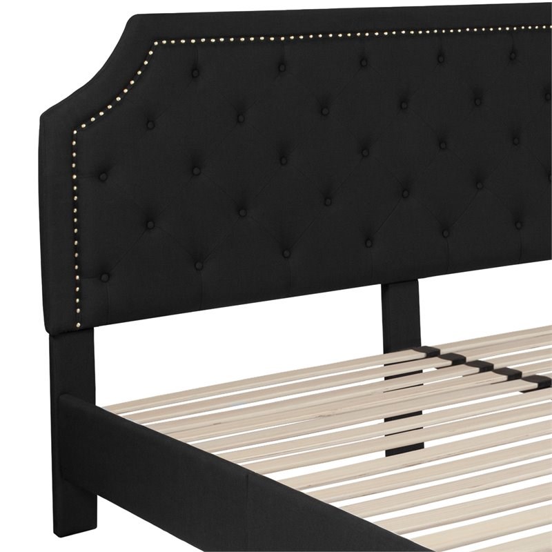 Flash Furniture Brighton Tufted King Platform Bed in Black