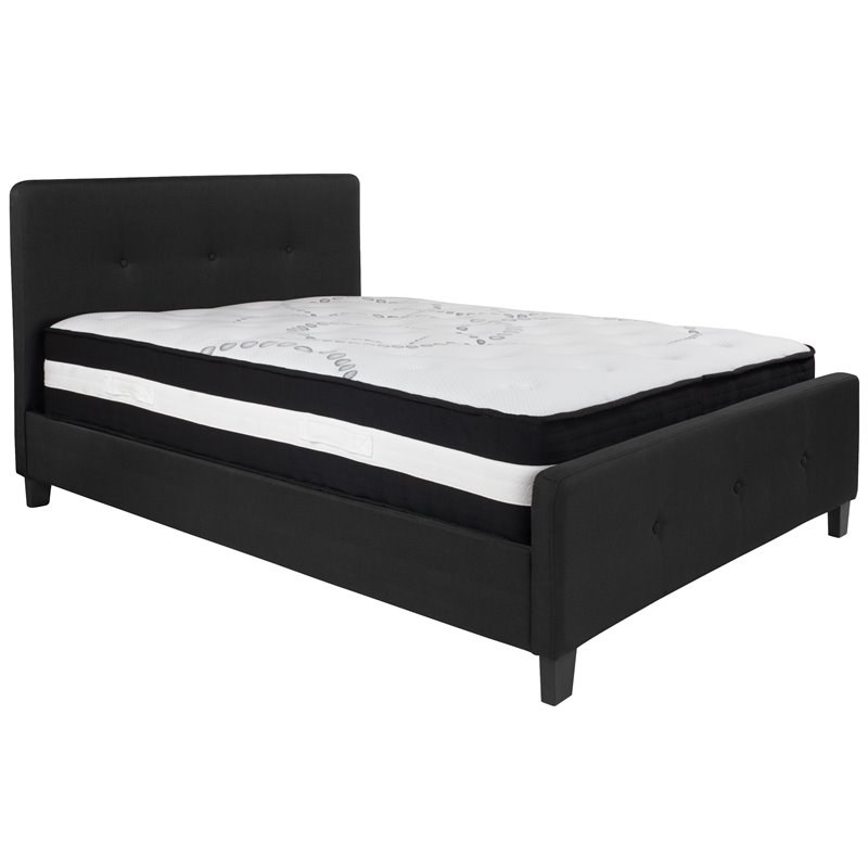 Flash Furniture Tribeca Tufted Full Platform Bed in Black