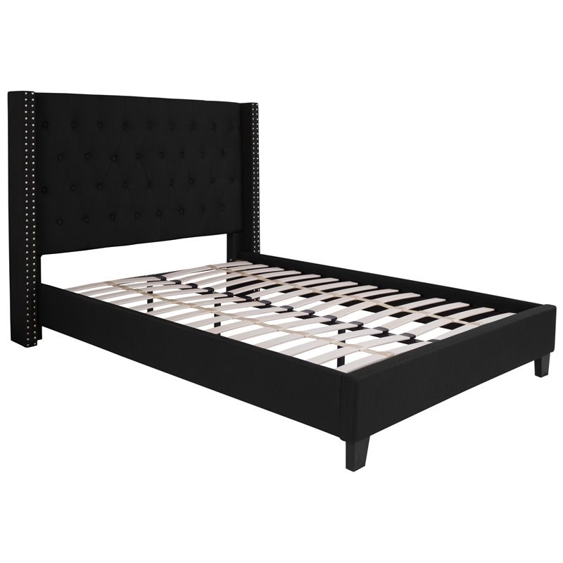 Flash Furniture Riverdale Upholstered Full Platform Bed in Black
