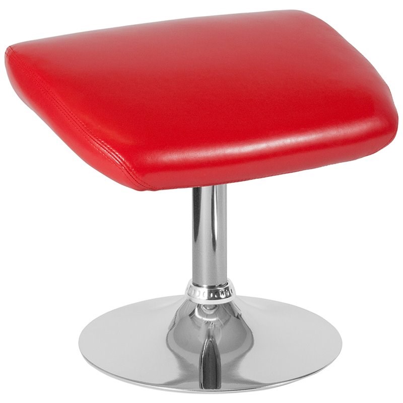 Flash Furniture Leather Ottoman in Red