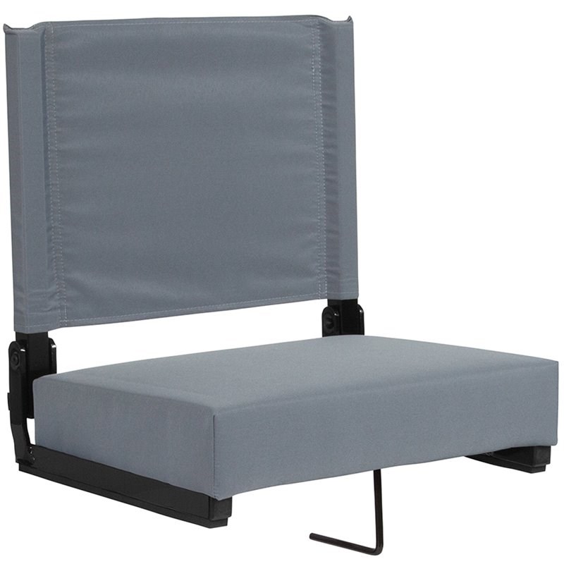 Flash Furniture Grandstand Comfort Seat in Aluminum Frame - Gray
