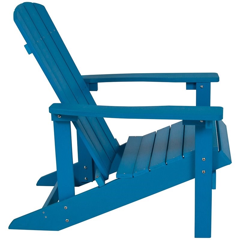 Flash Furniture Charlestown Faux Wood Adirondack Chair In Blue